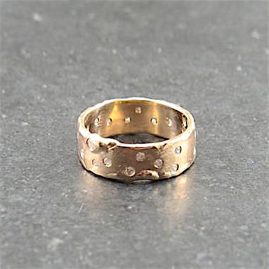 14K Yellow Gold Diamond Scatter Band by LeeAnn Herreid