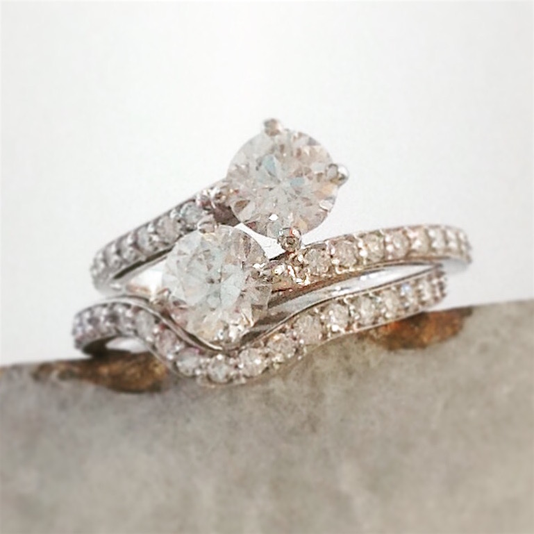 14K White Gold & Diamond Bypass Bridal Set