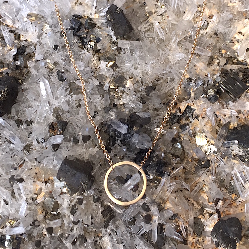14K Yellow Gold Mini Circle Necklace by Carla Caruso