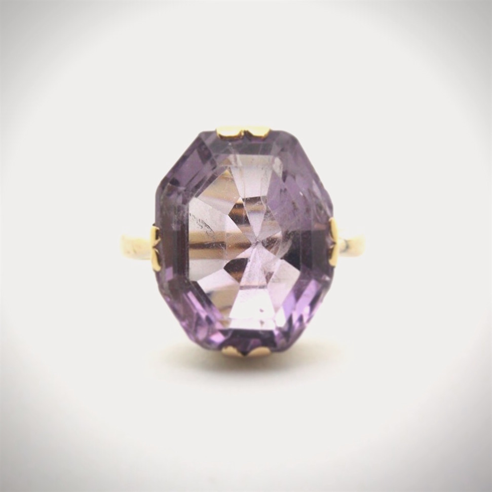 9K Rose Gold & Amethyst Cocktail Ring
