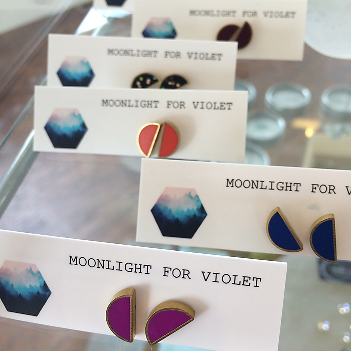Brass & Enamel Studs by Moonlight for Violet