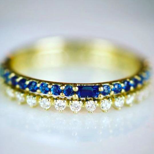 Sapphire & Diamond Bands by ILA
