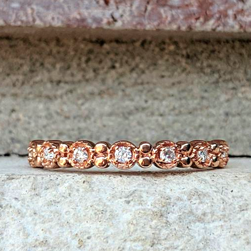 14K Rose Gold & Diamond Band 