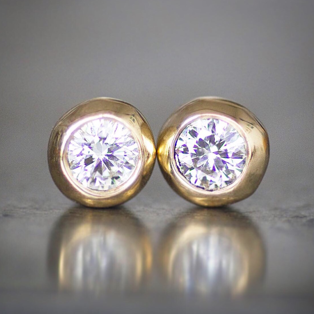 UpCycled 18K Yellow Gold Diamond Studs